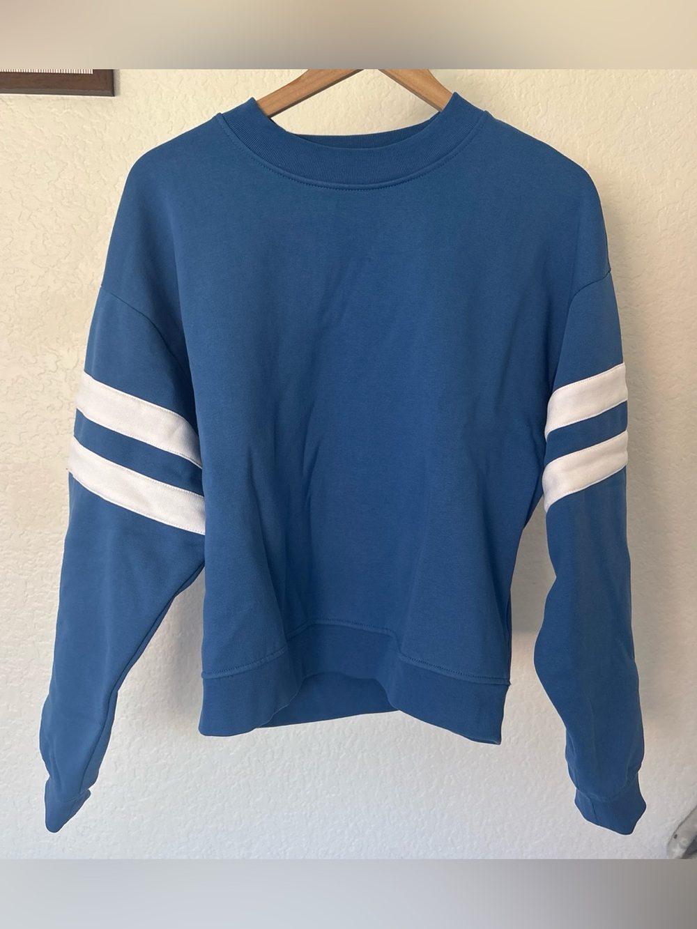 Madewell Blue varsity crewneck sweatshirt